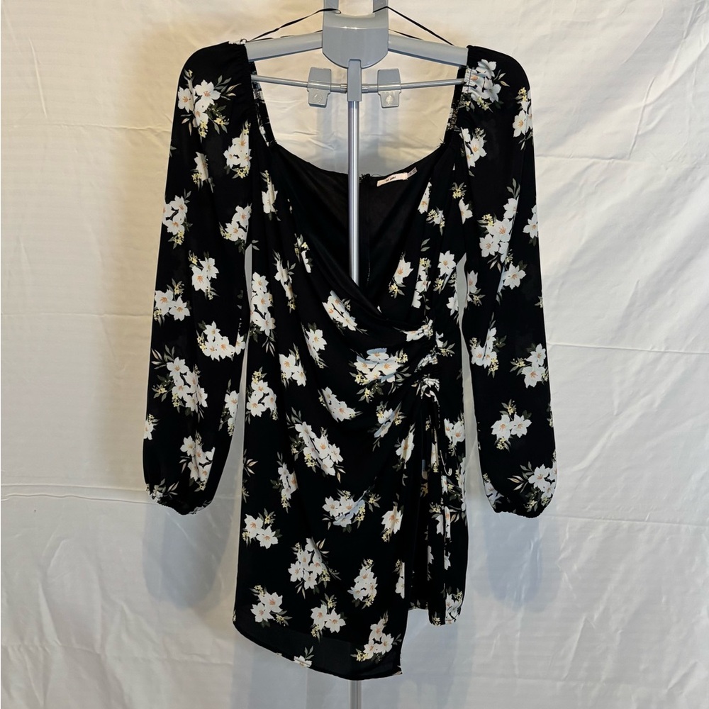 mi ami Floral Mini Dress with White Blossoms